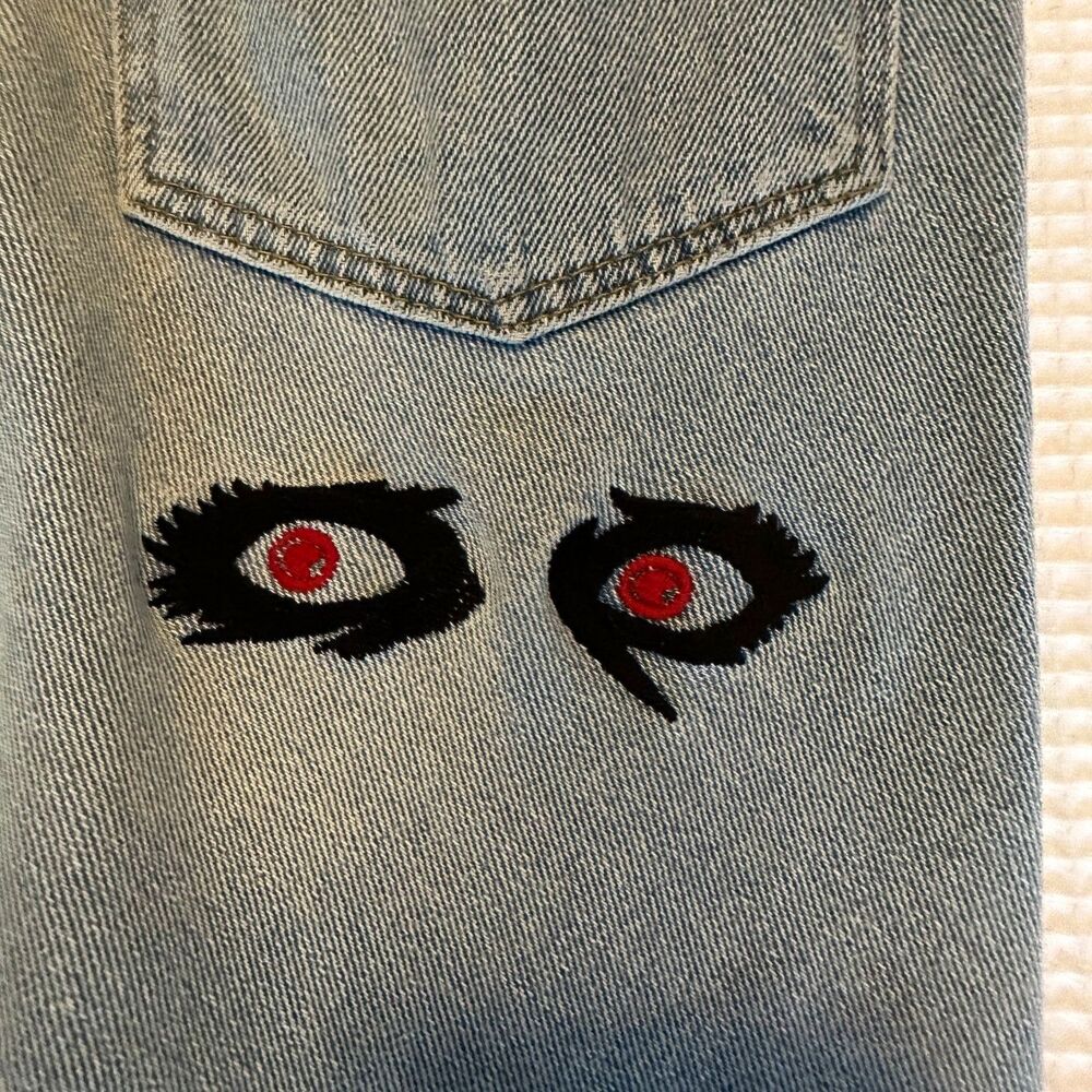 ASOS Embroidered High‑Rise Jeans Size 28
